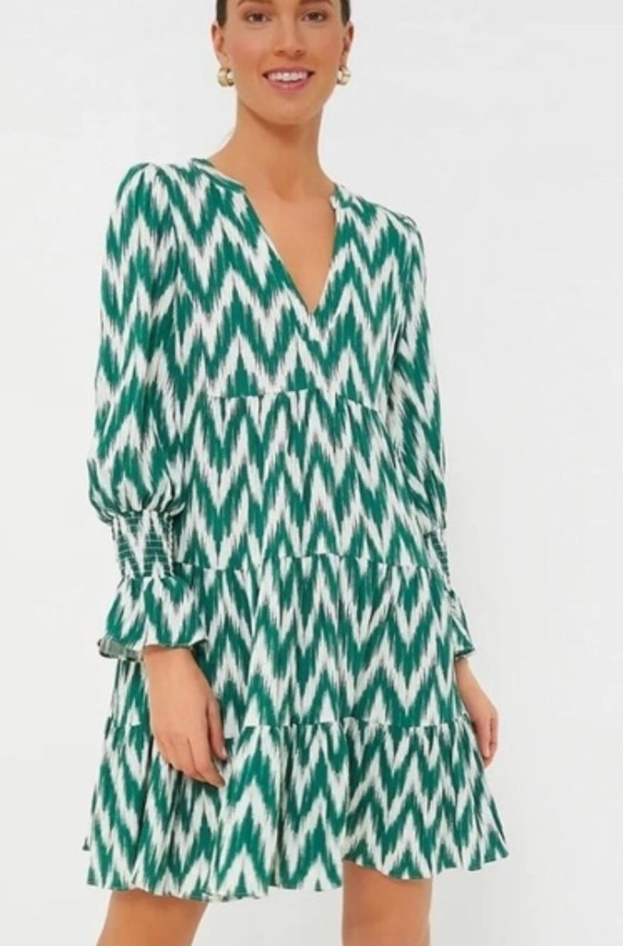 Tuckernuck Pomander Place Tuckernuck Tnick Zigzag Long Sleeve Dress Large